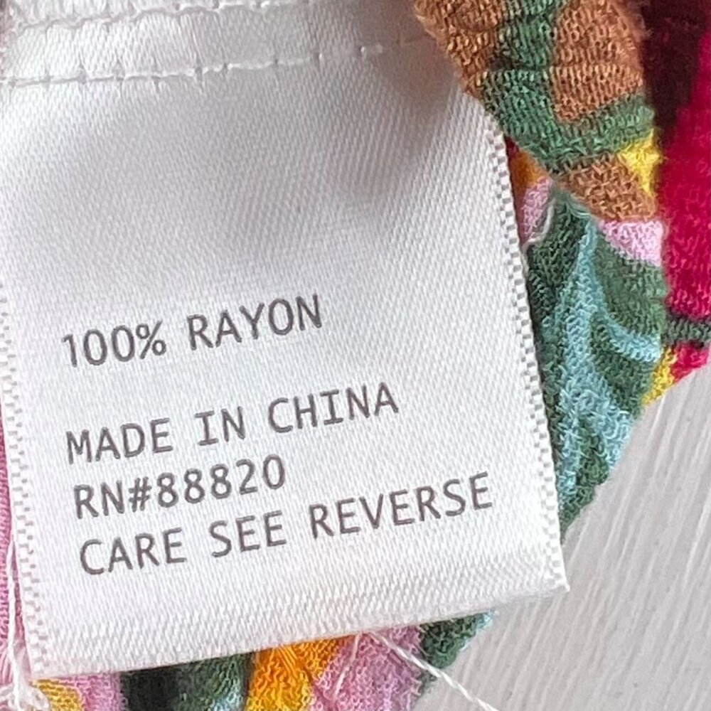 RACHEL Rachel Roy Tropical Tie-Front Blouse in Pink, Green, Yellow - Picture 4 of 5